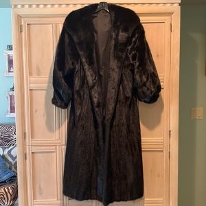 Ranch Mink Dark Rich Brown  52 1/2 inches long Mink Coat Size 12
